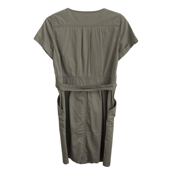 Talbots Petite 6P Button-Front Light Green Dress With Pockets & Belt - Picture 2 of 8